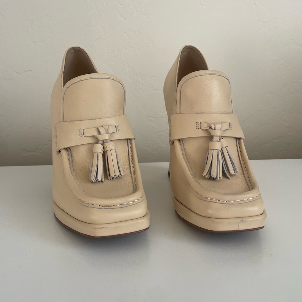 Sam Edelman Cream Heeled Loafers - Picture 13 of 14